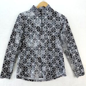 IBKUL Shirt Womens M Black Sandra Icefil Long Sleeve Mesh 1/4 Zip Pickleball Top